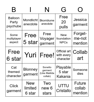 1.9 Bingo Card