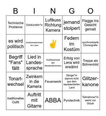 ESC 2024 Bingo Card