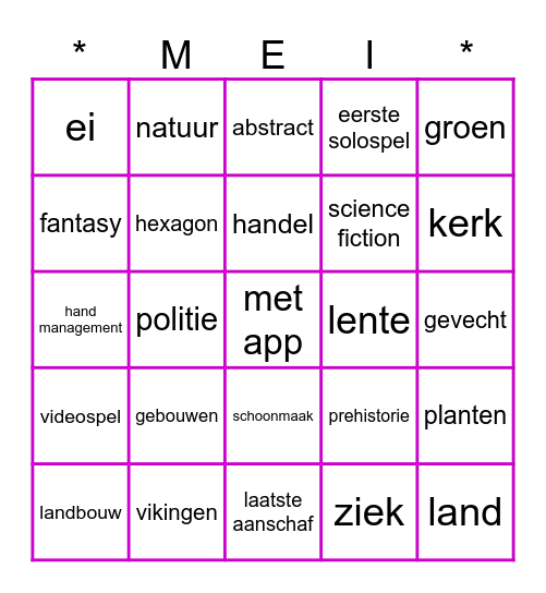 Dansen Rond De Meiboom Bingo Card