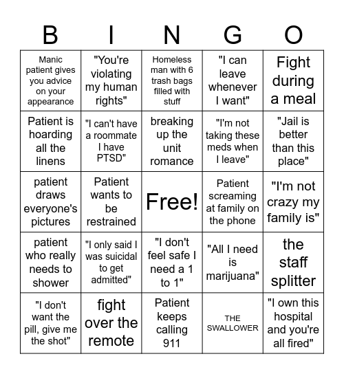 BH BINGO Card