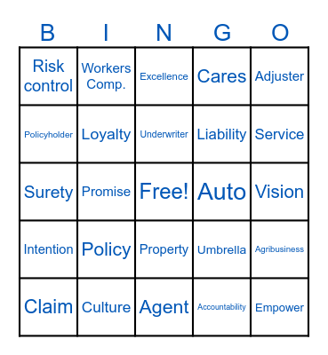 FCCI - Bring Your Child to Work Day Bingo Card