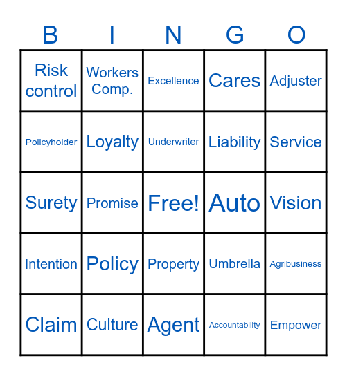 FCCI - Bring Your Child to Work Day Bingo Card