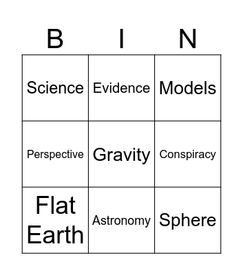 Shape of the  Earth Bingo Card