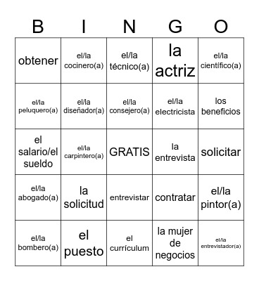 Senderos Lección 4 #1-37 Bingo Card