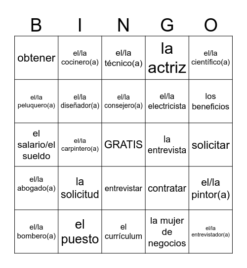 Senderos Lección 4 #1-37 Bingo Card