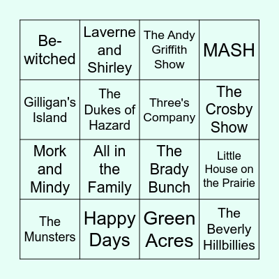 TV Show Bingo Card