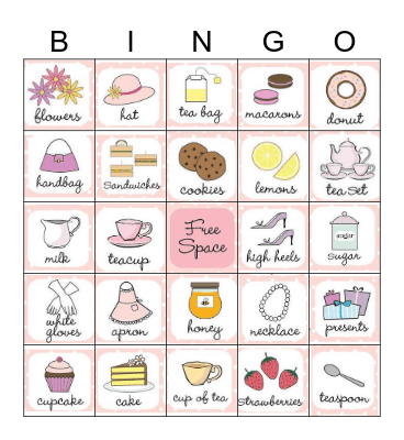 Lucile's Tea Party Bingo Card