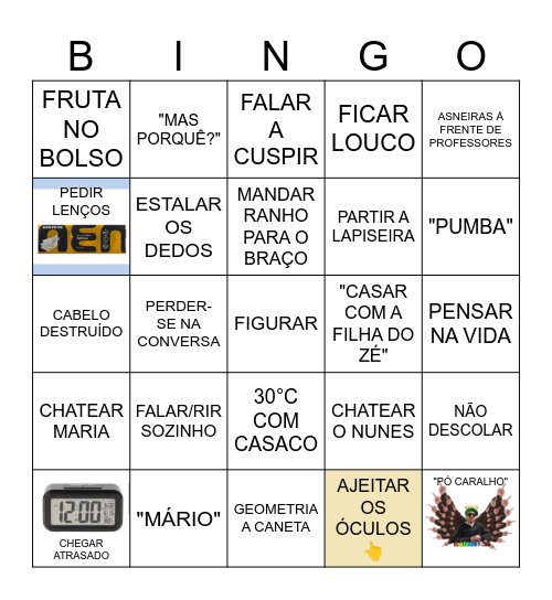 BINGO do FIGAS Bingo Card