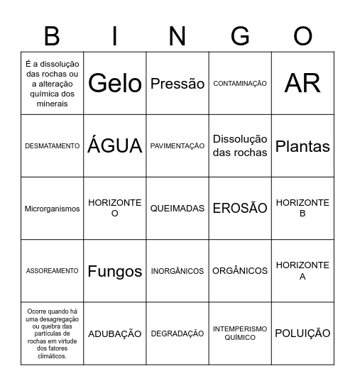 SOLO Bingo Card