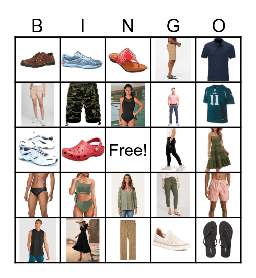 Dress Code Bingo Card