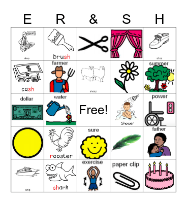 ER and SH Bingo Card