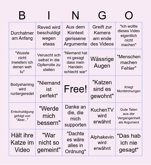 Anni The Duck Bingo Card