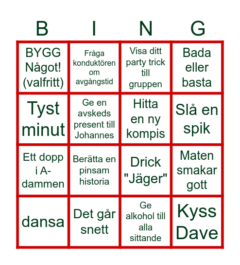 GKB (GRUPP KÅK BINGO) Bingo Card