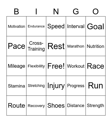 Running Bingo Card