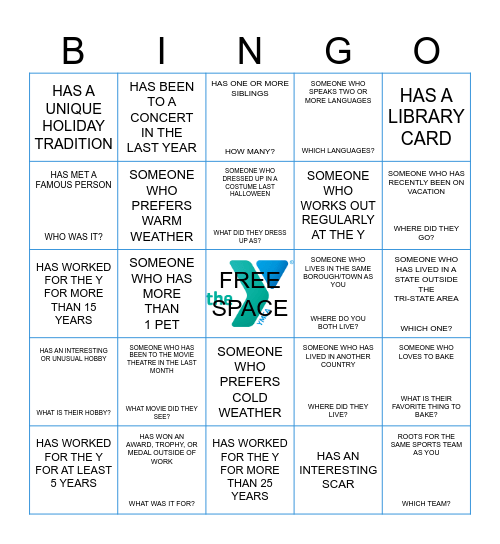 STAFF BINGO Card