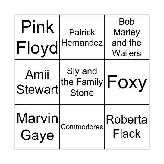 HARD ROCK BNGO Bingo Card