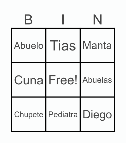 BIenvenido Facundo Bingo Card