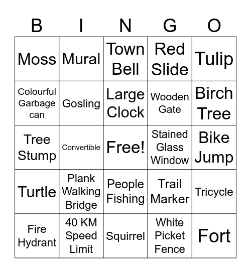 Hike for Hospice Bingo Card