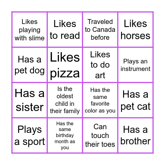 Find someone who... Bingo Card