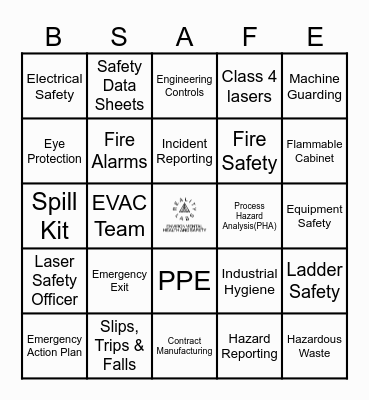 JUNE IS SAFETY MONTH Bingo Card