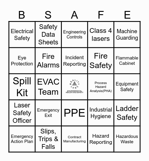 JUNE IS SAFETY MONTH Bingo Card