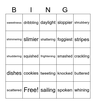 3rd Grade Bingo Card