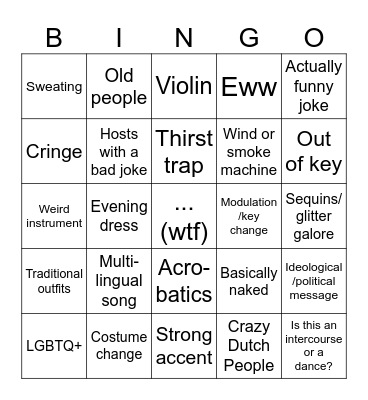 Korvfisk ESC - SF2 - 2024 bingo Card
