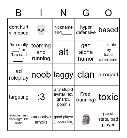 kaiju paradise bingo (cheems) Bingo Card