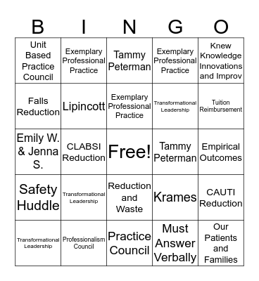 UNIT 53 MAGNET BINGO Card