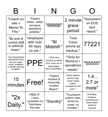 May Lead Meeting Bingo Card