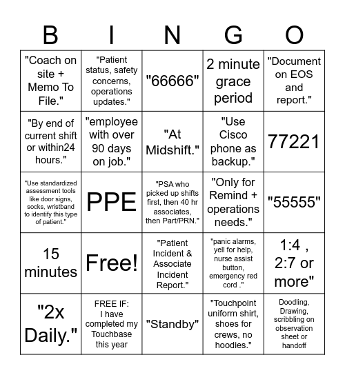 May Lead Meeting Bingo Card