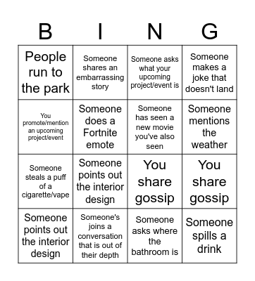 20 Years of Abstinence Bingo Card