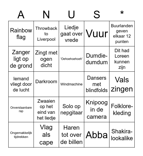 Niet je moeder maar Europapa-bingo Card