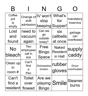 What's so Funny about..........Bingo Card