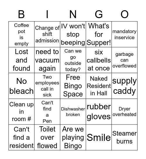 What's so Funny about..........Bingo Card