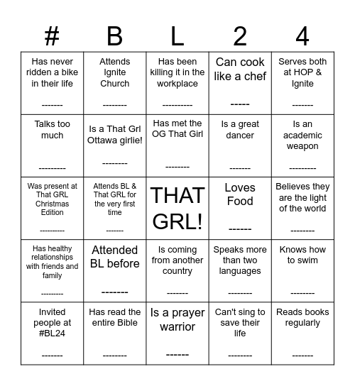 FIND SOMEONE WHO... Bingo Card