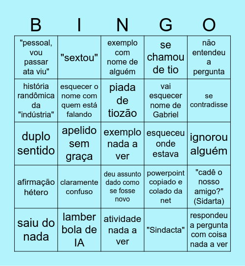 Bingo de Sobrevivência Bingo Card