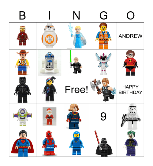 LEGO MINIFIGURE BINGO Card