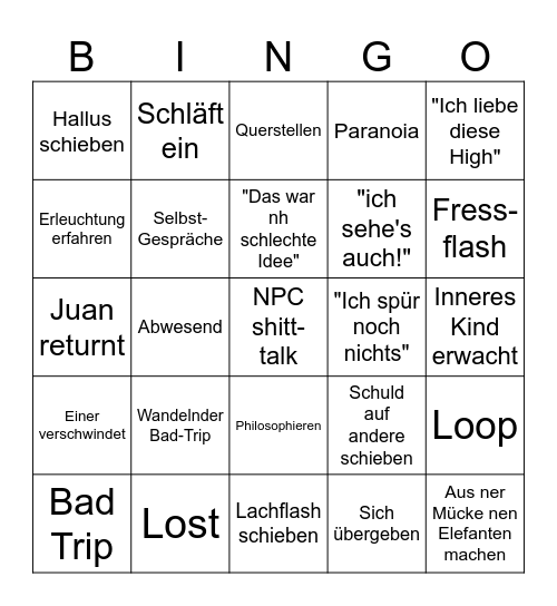 LSD Bingo Card