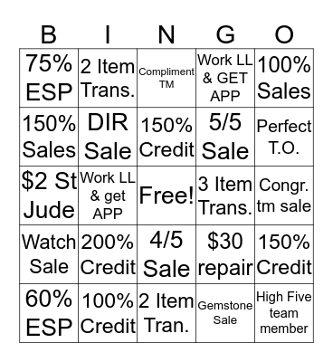 6/8-6/16 Bingo Card