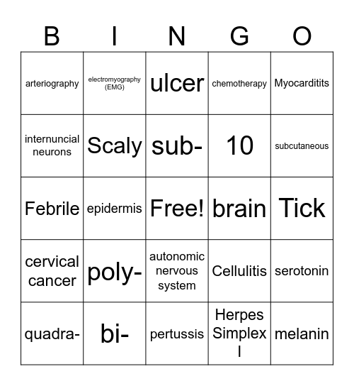 MA10 Theory Final Exam Bingo Card