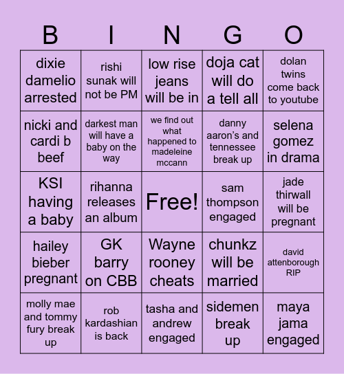 HAFSAH’S Bingo Card