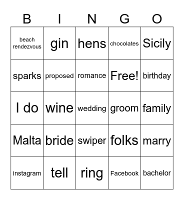 Christine & Cristiano Bingo Card