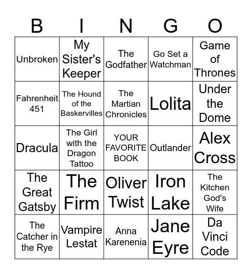 BOOK BINGO Card