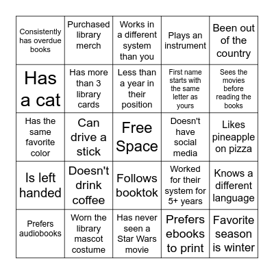Networking Bingo Card