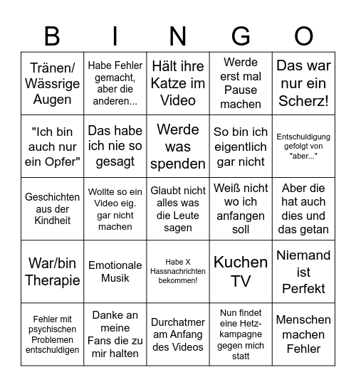 Anni The Duck Bingo Card