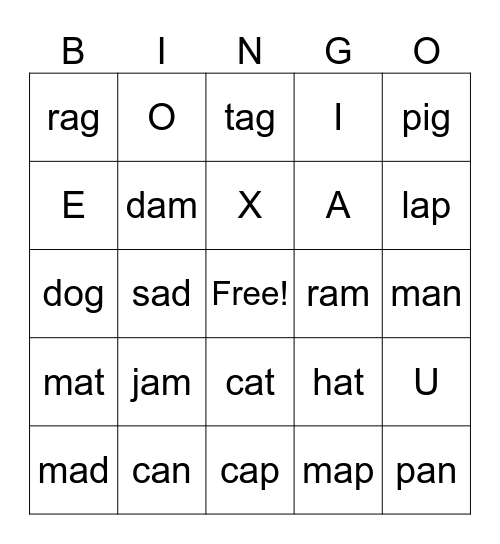 Jungle Words - Unit 1 & 2 Bingo Card
