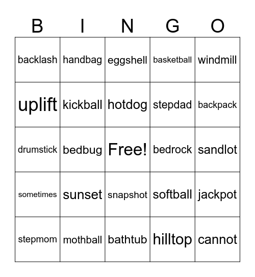 UFLI Lesson 67 Bingo Card