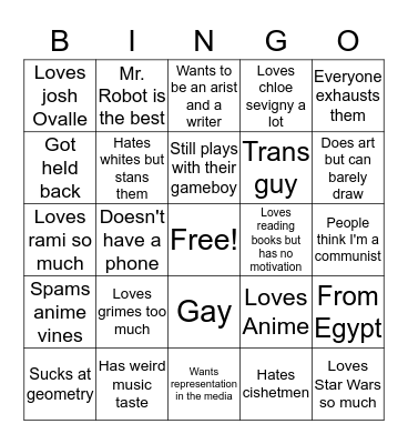 @malekrami bingo Card