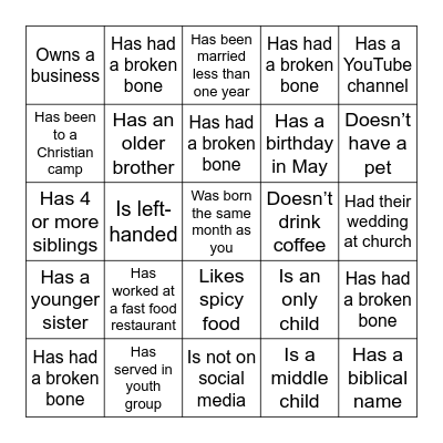 Fine someone who… Bingo Card